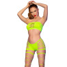 Chilirose - Cr 4866 Ensemble Haut Et Short Vert Fluo S/M